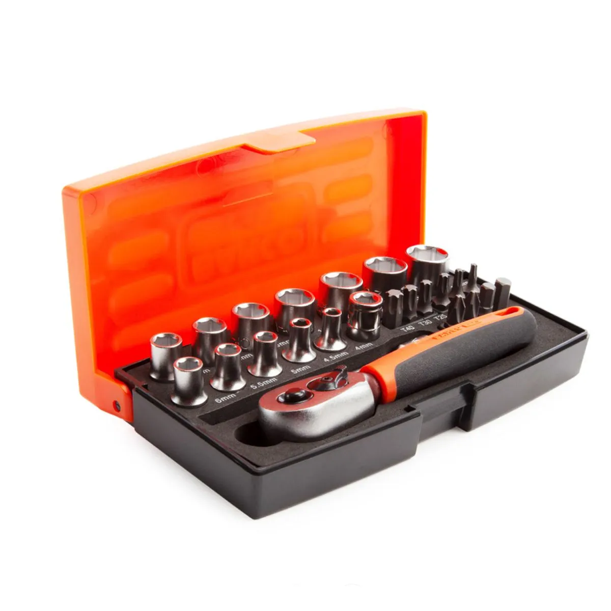 Bahco 25 Piece 1/4 Square Drive Socket Durable & Versatile Tool Set BAHSL25