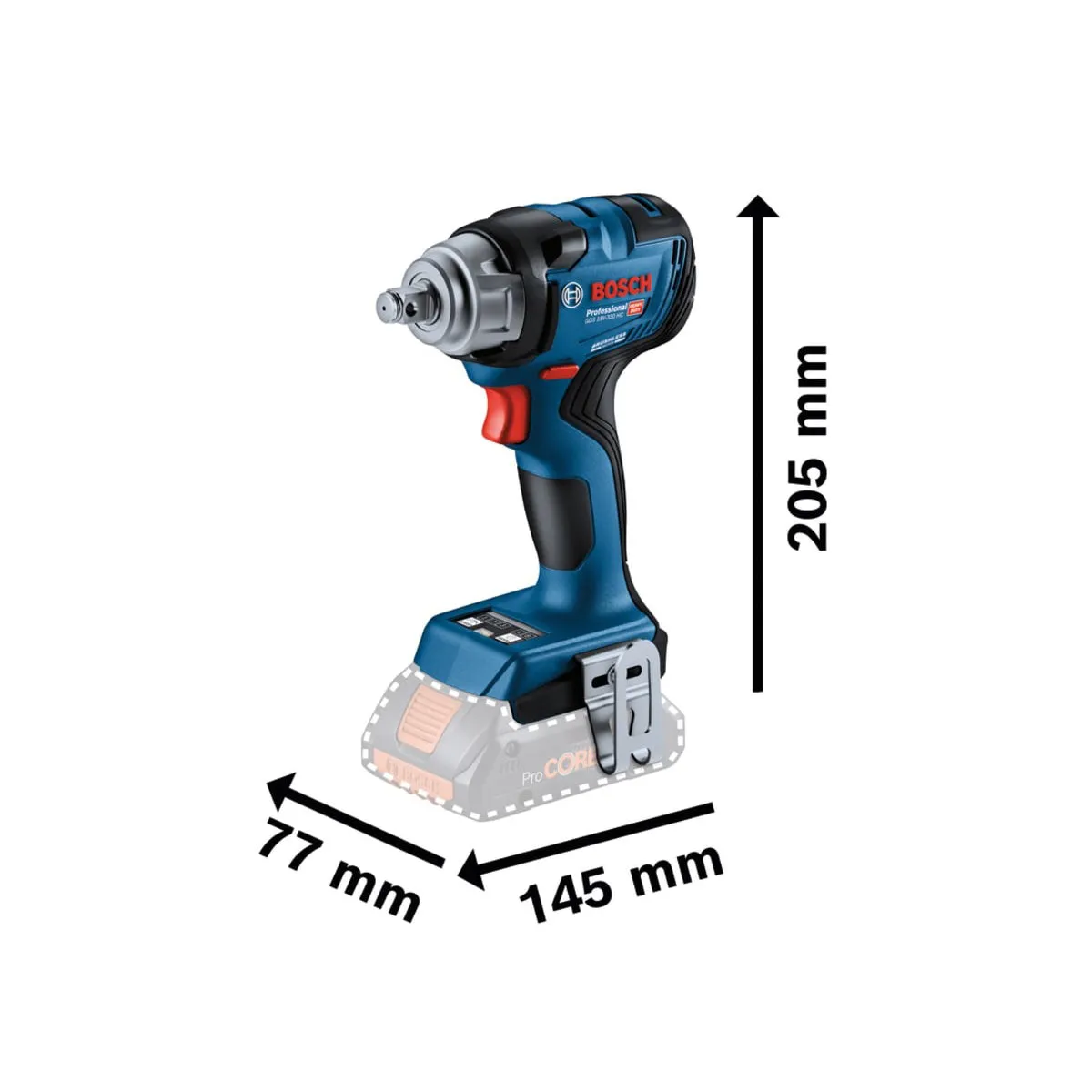 Bosch GDS 18V-330 HC Professional 1/2in Impact Wrench for Heavy-Duty Performance Body Only 06019L5000