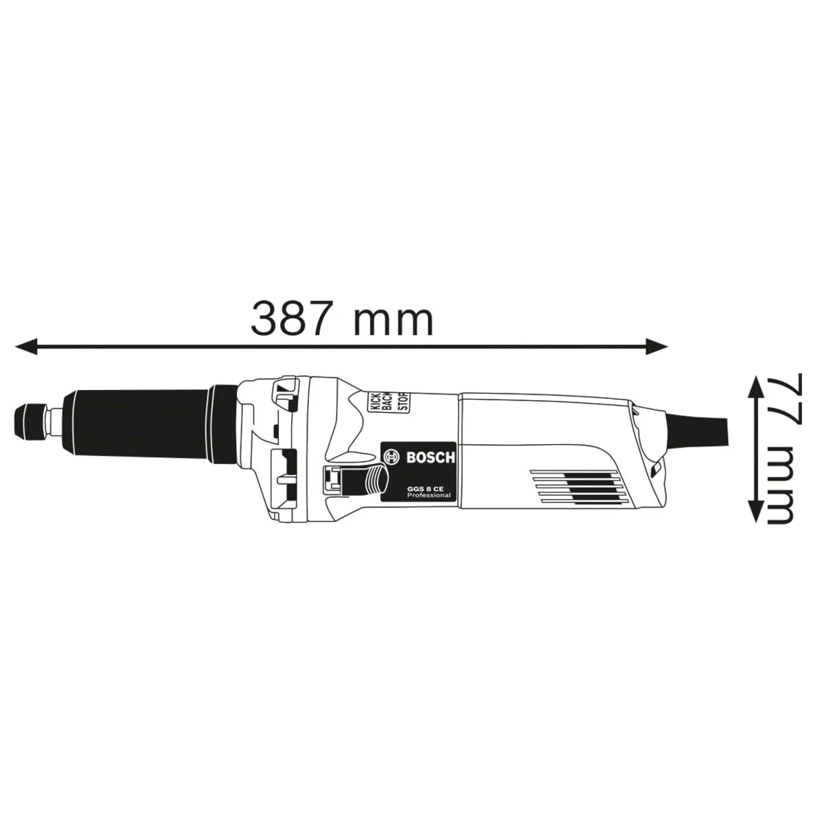 Bosch GGS 8 CE Straight Grinder Powerful & Versatile Grinding Tool 240V/750W 0601222170