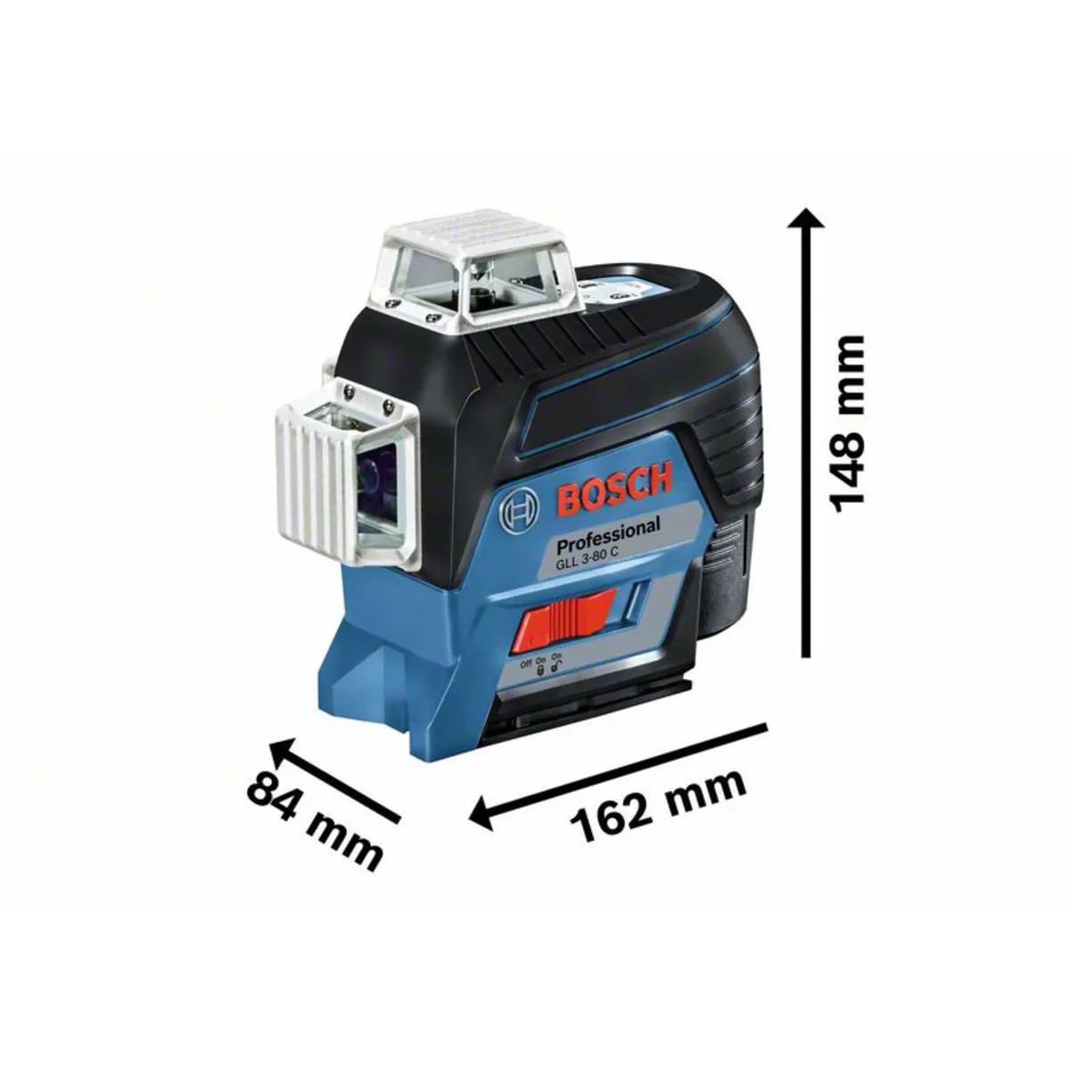 Bosch GLL 3-80 C Professional 360 Line Laser with Batteries & Adapter for Precision Levelling 0601063R00