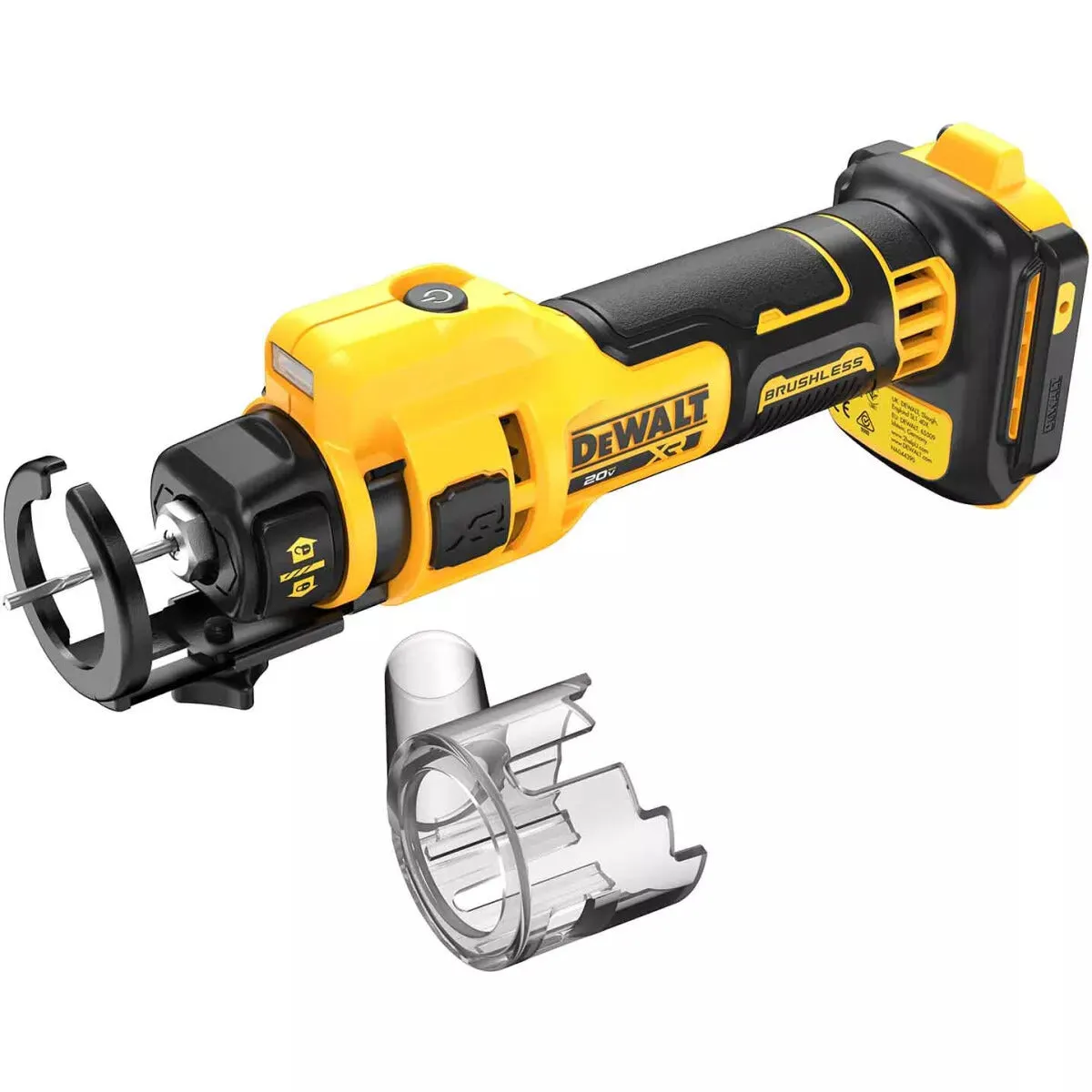 DeWalt DCE555N-XJ 18V XR Brushless Drywall Cut Out Tool with 1 x 5.0Ah Battery Charger & Bag