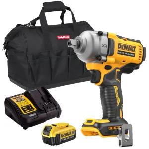 Dewalt DCF892N 18V Brushless 1/2 Compact High Torque Wrench with 1 x 4.0Ah Battery Charger & Bag