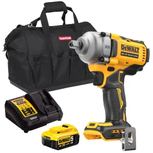 Dewalt DCF892N 18V Brushless 1/2 Compact High Torque Wrench with 1 x 5.0Ah Battery Charger & Bag