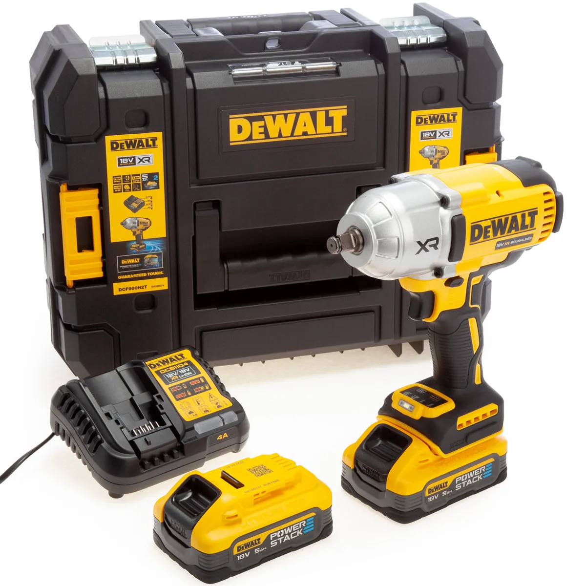 DeWalt DCF900H2T-GB 18V XR Brushless 1/2 Impact Wrench with 2 x 5.0Ah Batteries & Charger