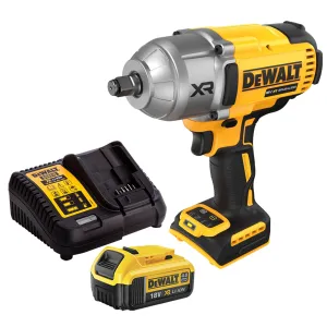 Dewalt DCF900N 18V XR Brushless 1/2 High Torque Impact Wrench Hog Ring with 1 x 4.0Ah Battery & Charger