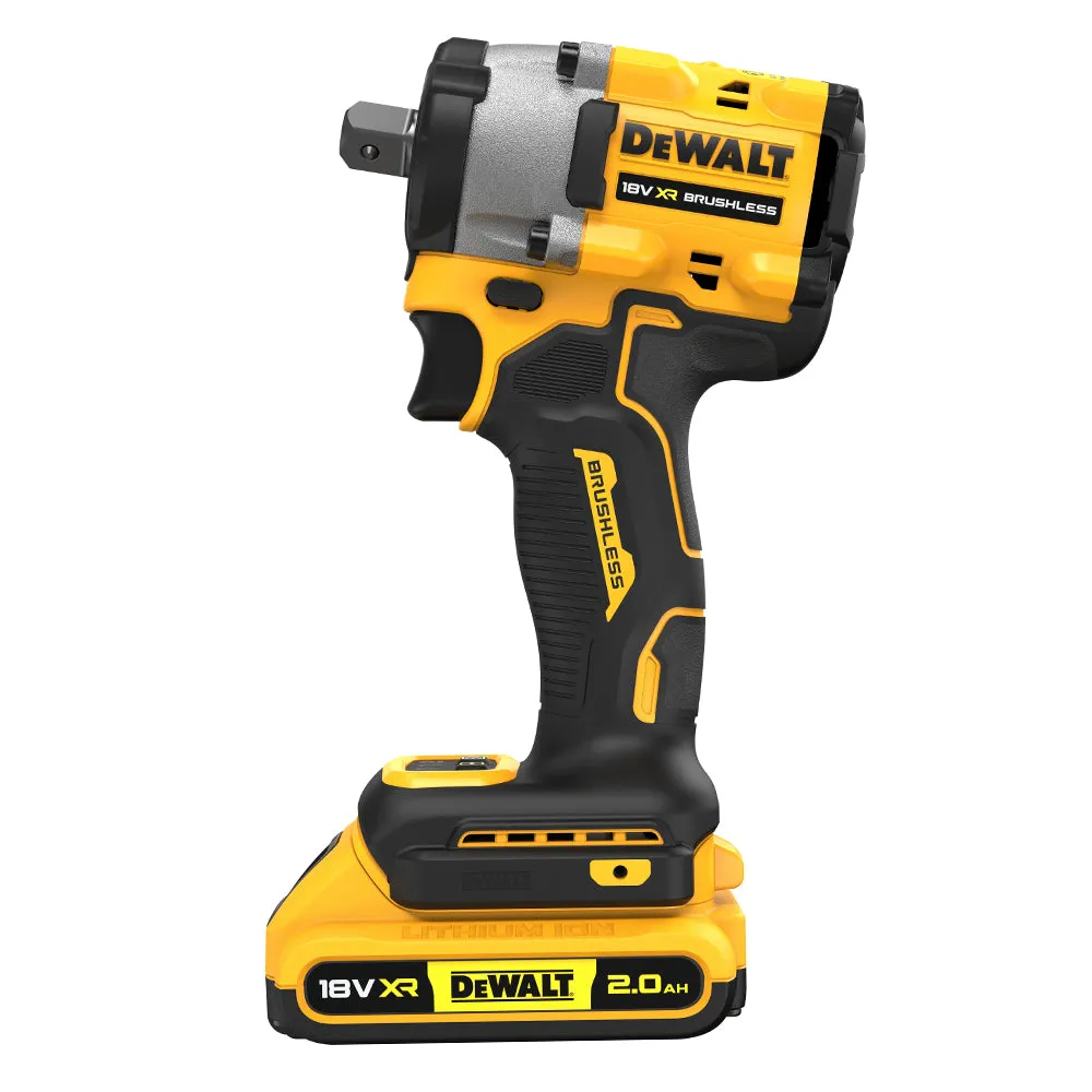 Dewalt DCF922D2T 18V XR BL 1/2'' Impact Wrench 2 x 2.0Ah Batteries & Charger With Kitbox