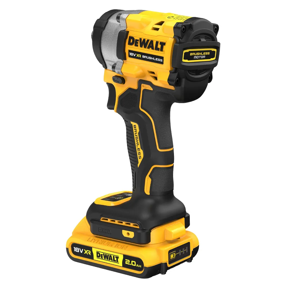 Dewalt DCF922D2T 18V XR BL 1/2'' Impact Wrench 2 x 2.0Ah Batteries & Charger With Kitbox