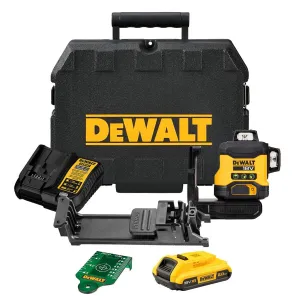Dewalt DCLE34031D1 18V Compact 3 x 360 Green Laser with 1 x 2.0Ah Battery. Charger & Case