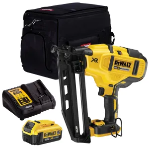 DeWalt DCN660N 18V Brushless Second Fix Nailer with 1 x 4.0Ah Battery. Charger & Bag