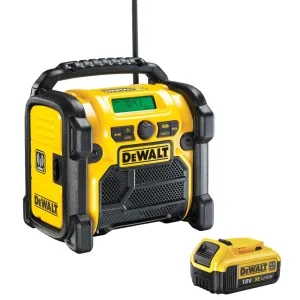 Dewalt DCR020 240V Compact DAB Radio with 1 x 4.0Ah Battery
