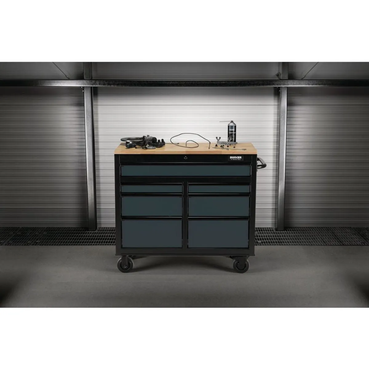 Draper B100-41G BUNKER 41 Workbench Roller Tool Cabinet 7 Drawer Grey 08216
