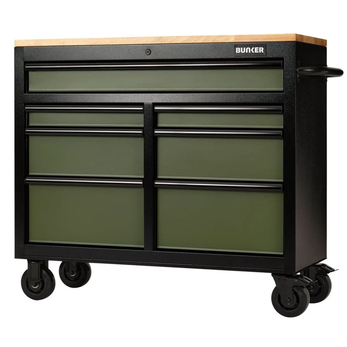 Draper B100-41GR BUNKER 41 Workbench Roller Tool Cabinet 7 Drawer Green 08221