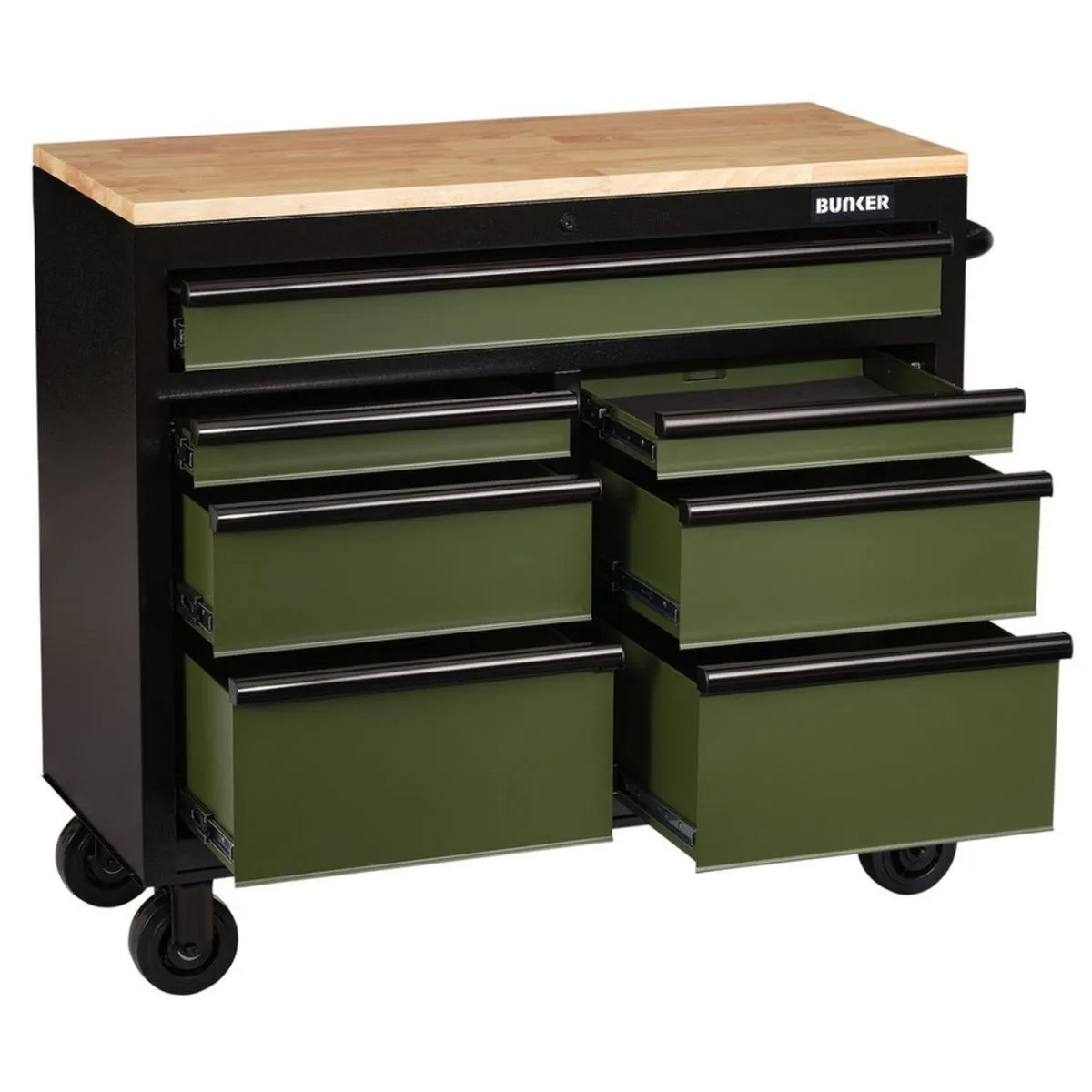 Draper B100-41GR BUNKER 41 Workbench Roller Tool Cabinet 7 Drawer Green 08221