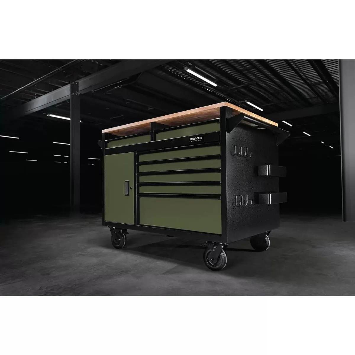 Draper B100-48MTGR BUNKER 48 Multi-Functional Workbench Roller Tool Cabinet 14 Drawer Green 08269