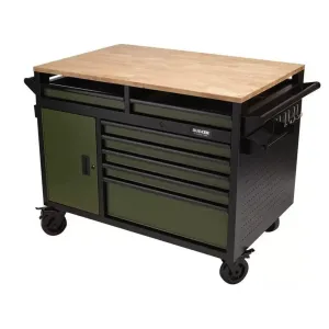 Draper B100-48MTGR BUNKER 48 Multi-Functional Workbench Roller Tool Cabinet 14 Drawer Green 08269