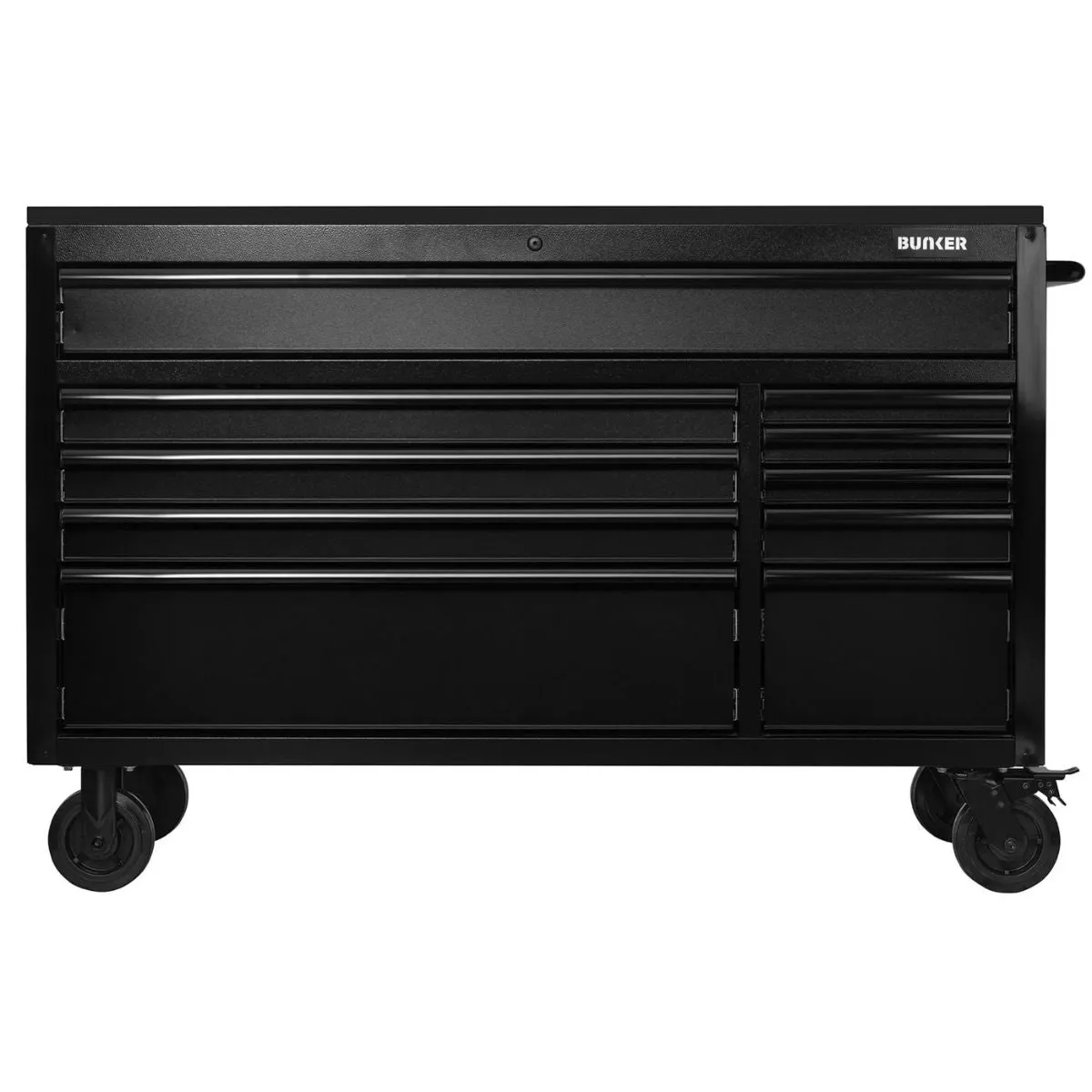 Draper B100-56BK BUNKER 10 Drawer Workbench Roller Tool Cabinet 56 with Black Stainless Steel Worktop 28077