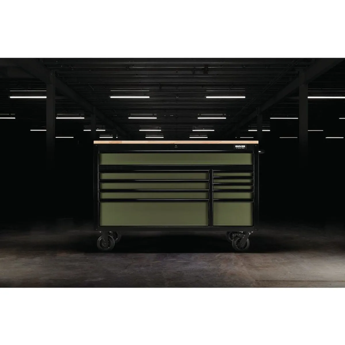Draper B100-56GR BUNKER 56 Workbench Roller Tool Cabinet 10 Drawer Green 08236