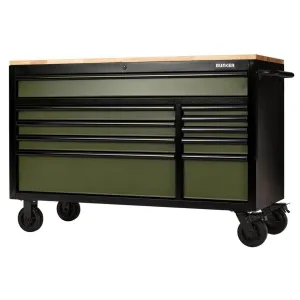 Draper B100-56GR BUNKER 56 Workbench Roller Tool Cabinet 10 Drawer Green 08236