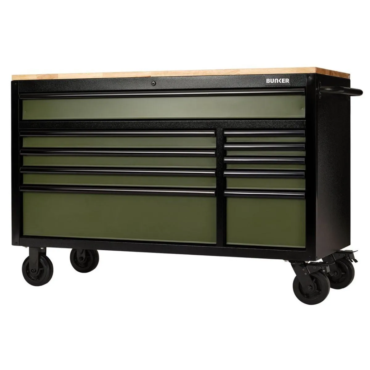 Draper B100-56GR BUNKER 56 Workbench Roller Tool Cabinet 10 Drawer Green 08236