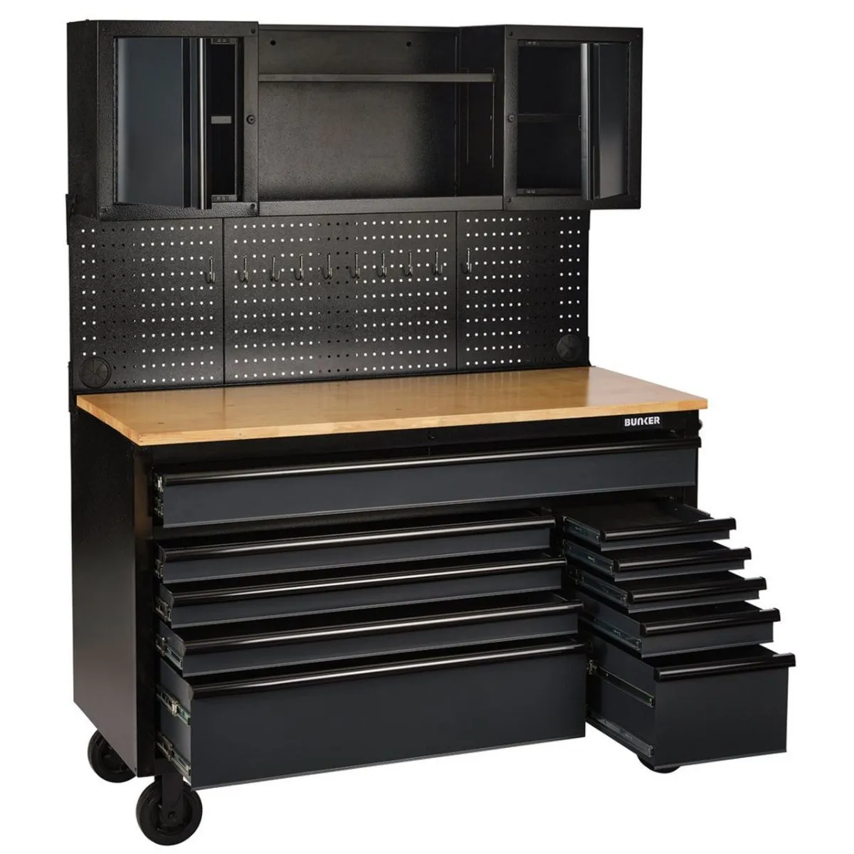 Draper B100-56WSG BUNKER 56 Roller Workstation with Workbench 10 Drawer Grey 08242