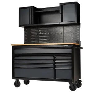 Draper B100-56WSG BUNKER 56 Roller Workstation with Workbench 10 Drawer Grey 08242