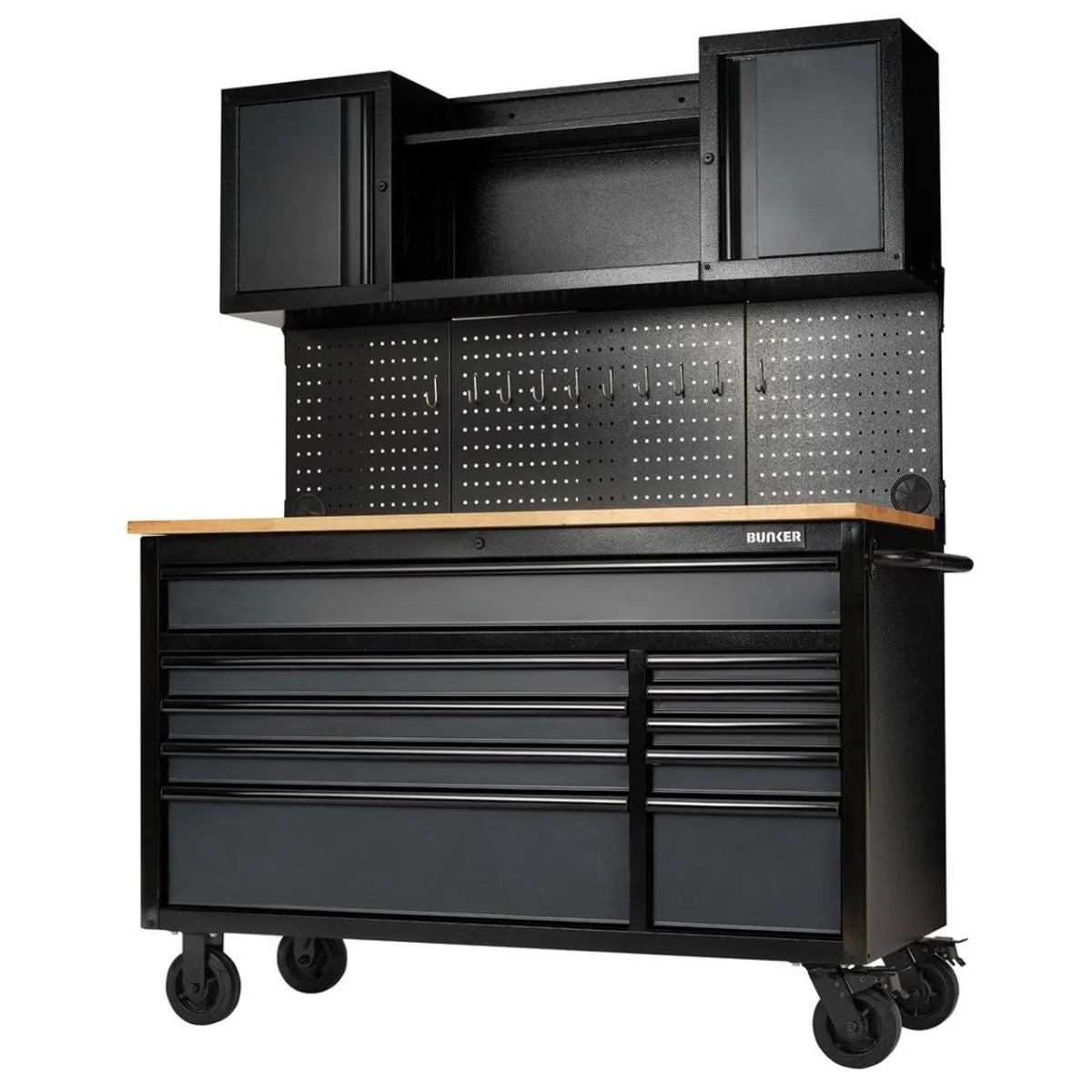 Draper B100-56WSG BUNKER 56 Roller Workstation with Workbench 10 Drawer Grey 08242