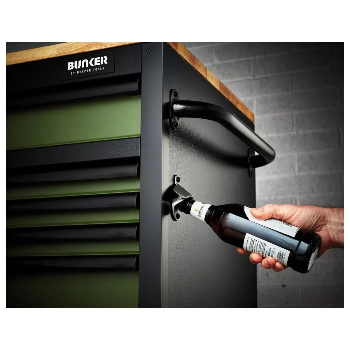 Draper B100-61GR BUNKER 61 Workbench Roller Tool Cabinet 15 Drawer Green 10368