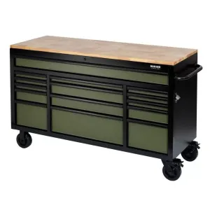 Draper B100-61GR BUNKER 61 Workbench Roller Tool Cabinet 15 Drawer Green 10368