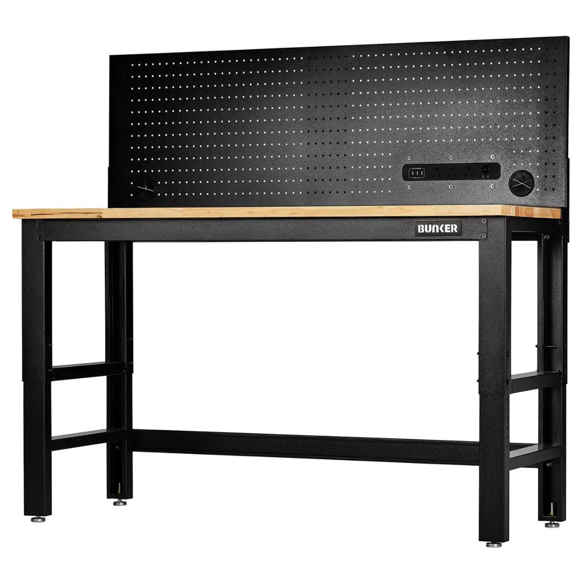 Draper B300-WB61WPP BUNKER 1550mm Workbench with Hardwood Worktop & Power Pegboard 28096