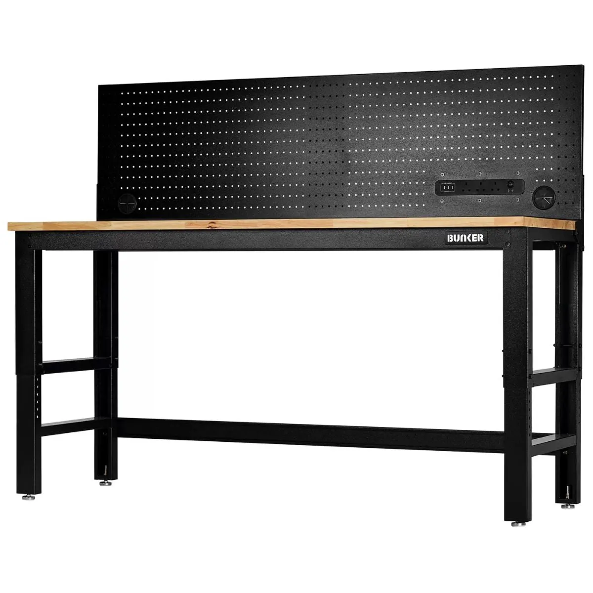 Draper B300-WB72WPP BUNKER 1830mm Workbench with Hardwood Worktop & Power Pegboard 28098