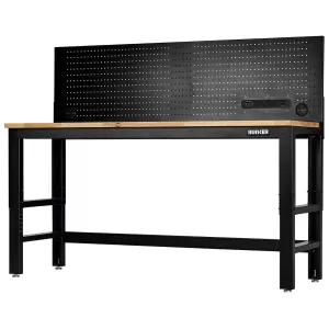 Draper B300-WB72WPP BUNKER 1830mm Workbench with Hardwood Worktop & Power Pegboard 28098
