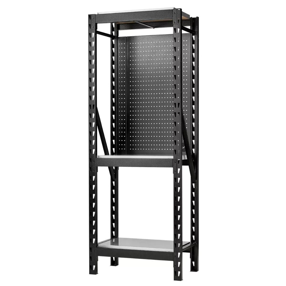 Draper MS400-27S-17PCS Bunker Modular 3 Tier Racking with Stainless Steel Shelving & Pegboards 750mm 27971