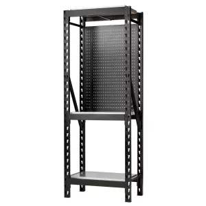 Draper MS400-27S-17PCS Bunker Modular 3 Tier Racking with Stainless Steel Shelving & Pegboards 750mm 27971