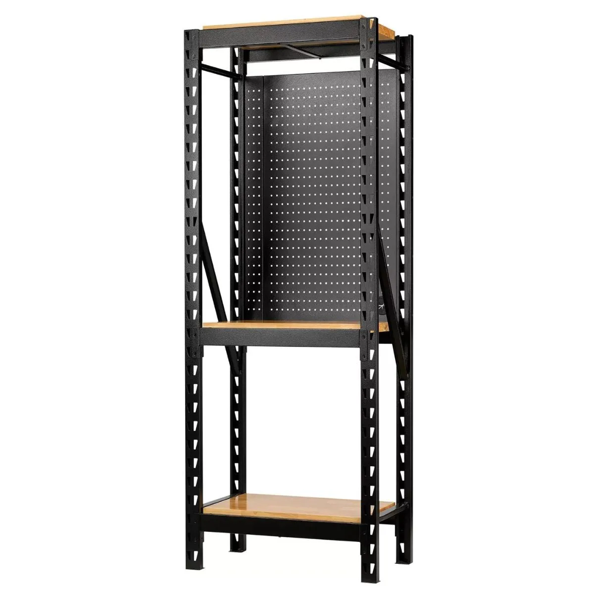 Draper MS400-27S-17PCW Bunker Modular 3 Tier Racking with Hardwood Shelving & Pegboards 750mm 27892