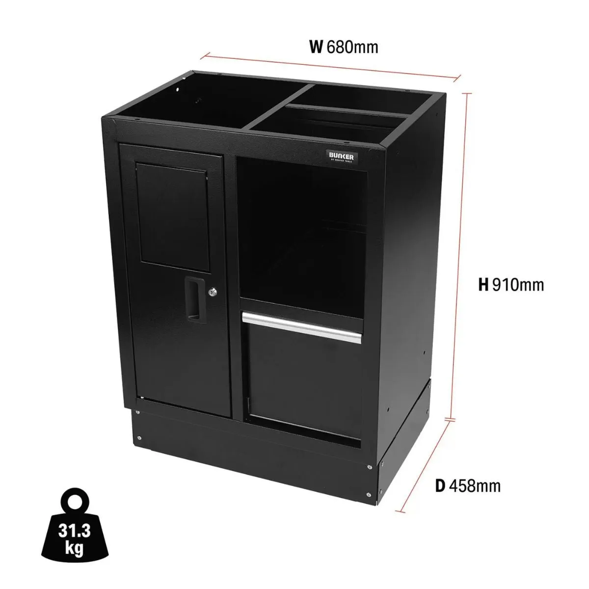 Draper MS400-MBC BUNKER Modular Multi-Function Floor Cabinet 680mm 33161