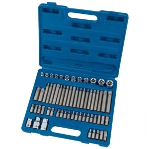 Draper Square Drive Mechanics Socket and Bit Set 61 Piece 3/8 1/2 - 63376