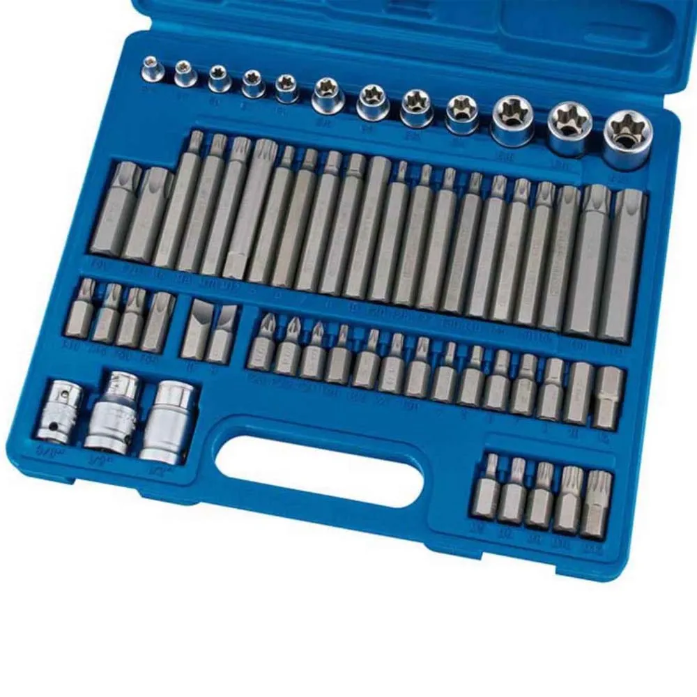 Draper Square Drive Mechanics Socket and Bit Set 61 Piece 3/8 1/2 - 63376