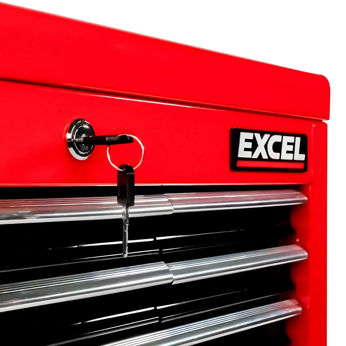 Excel 14 Drawers Tool Chest Storage Roller Cabinet Black and Red