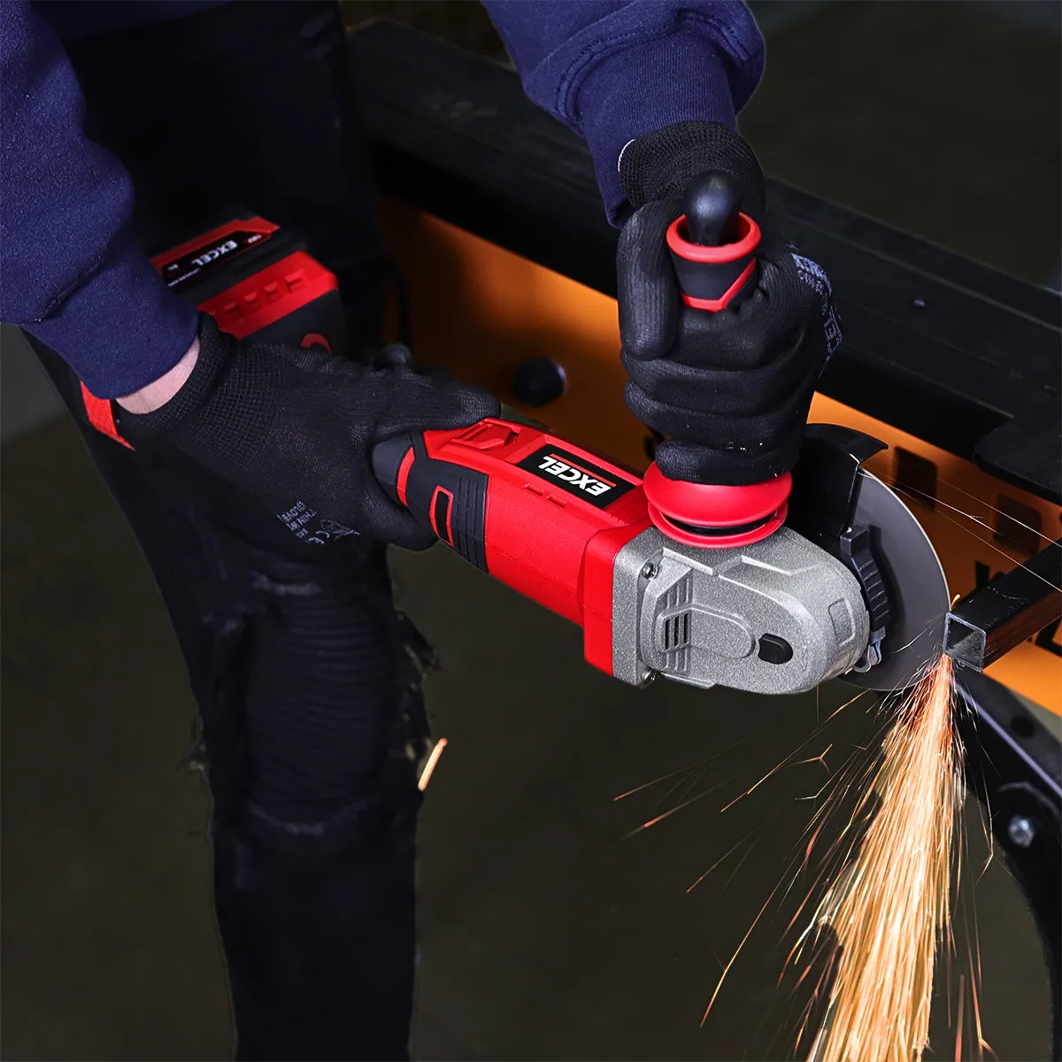 Excel 18V Cordless Angle Grinder 115mm with 1 x 2.0Ah Battery & Charger