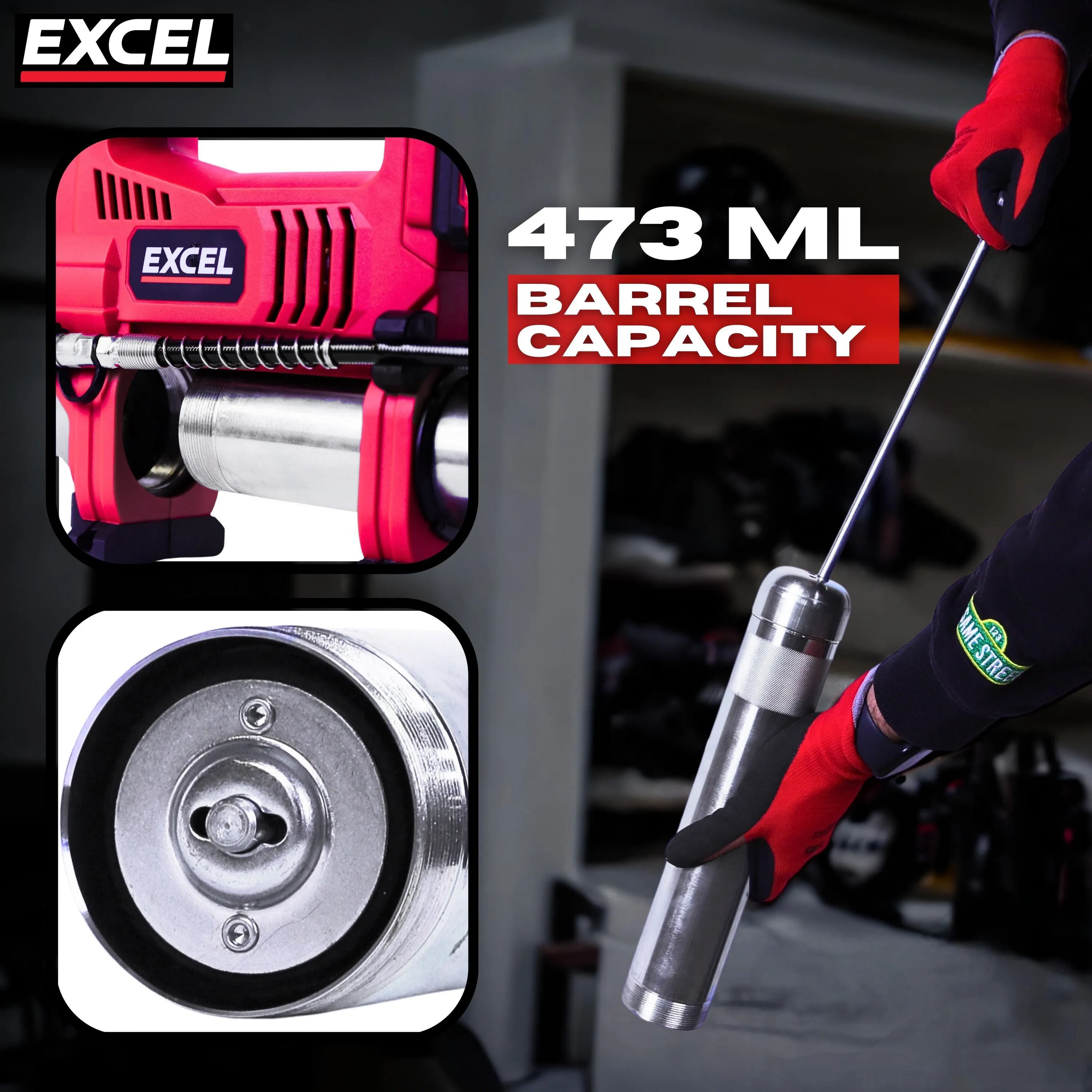 Excel 18V Cordless Grease Gun Body Only (Battery & Charger Not Included)