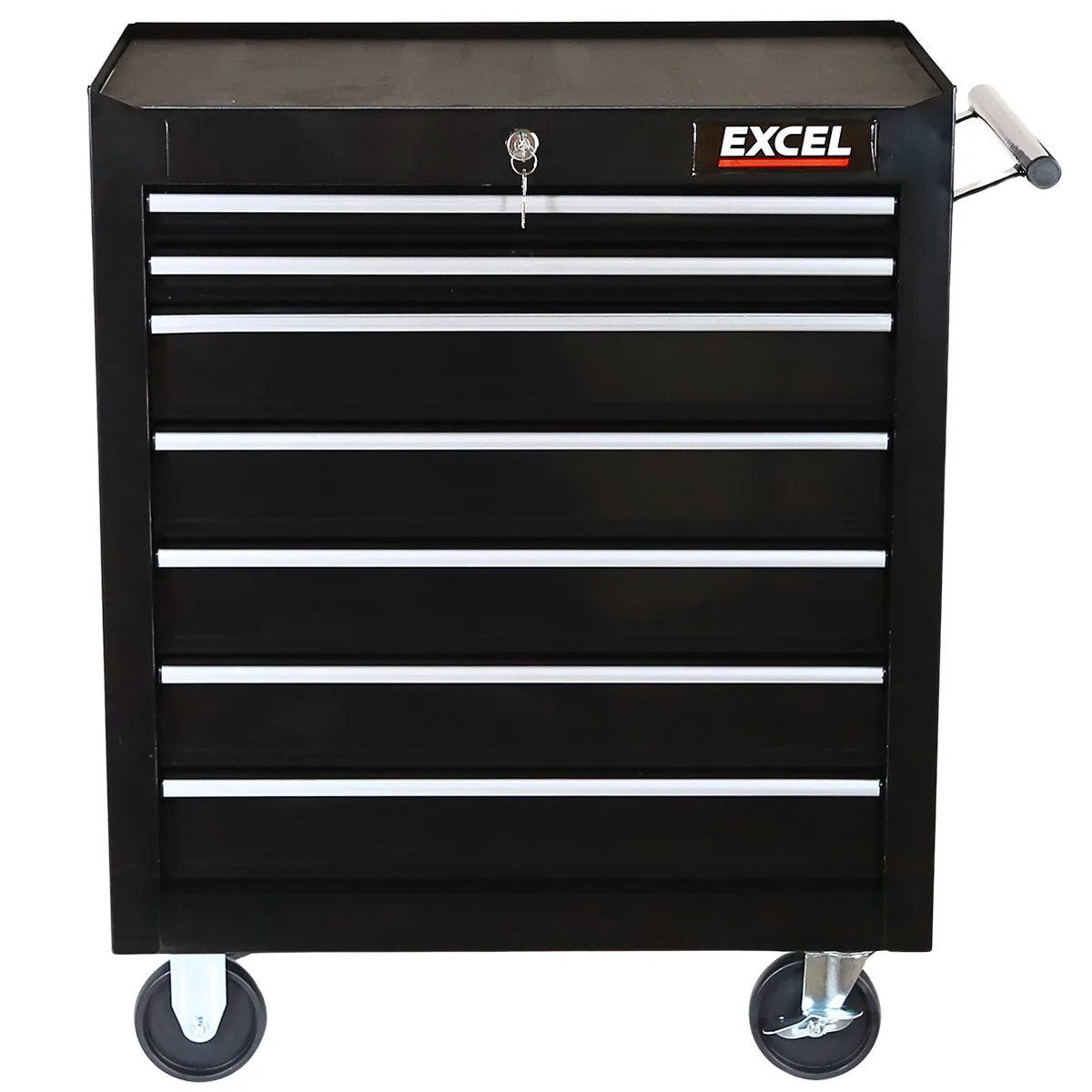 Excel 7 Drawer Tool Chest Storage Cabinet with Wheels - Black