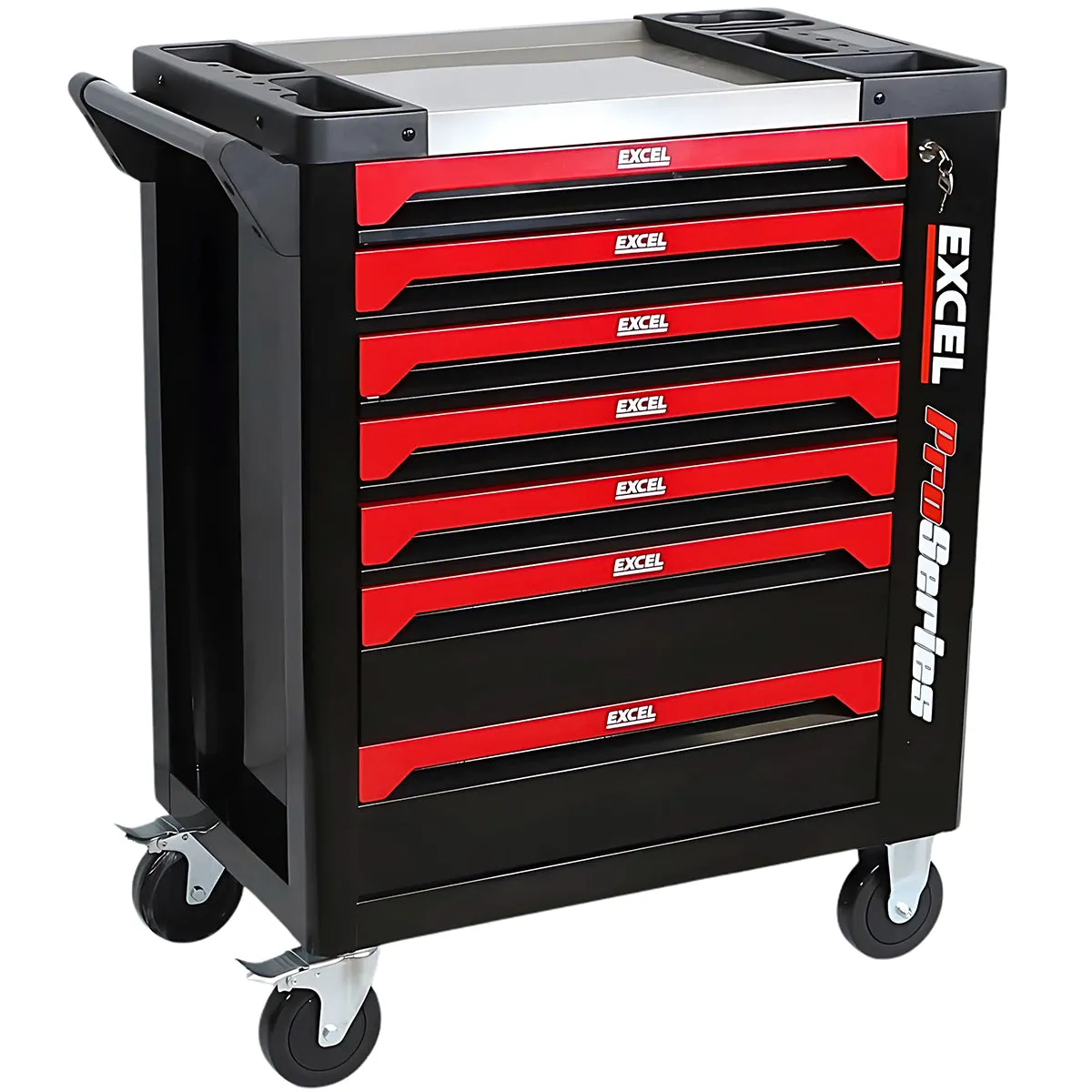 Excel 7 Drawer Tool Chest Storage Roller Cabinet with 249 Piece Tool Set