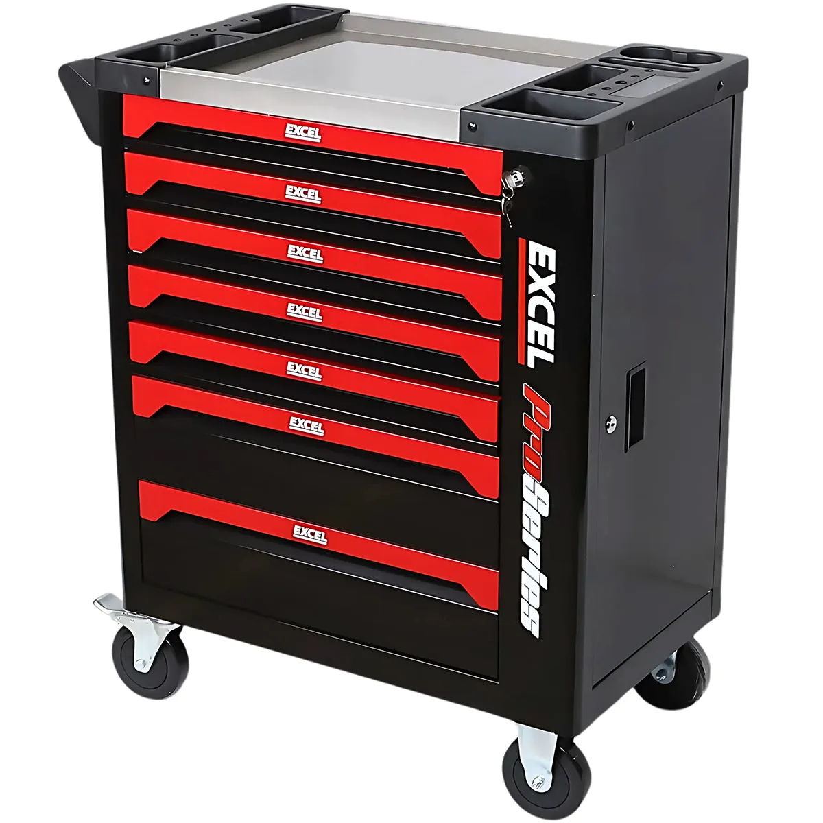 Excel 7 Drawer Tool Chest Storage Roller Cabinet with 249 Piece Tool Set