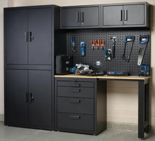 Excel 8-Drawer Garage Storage System Wall Shelving & Side Cabinet Heavy-Duty