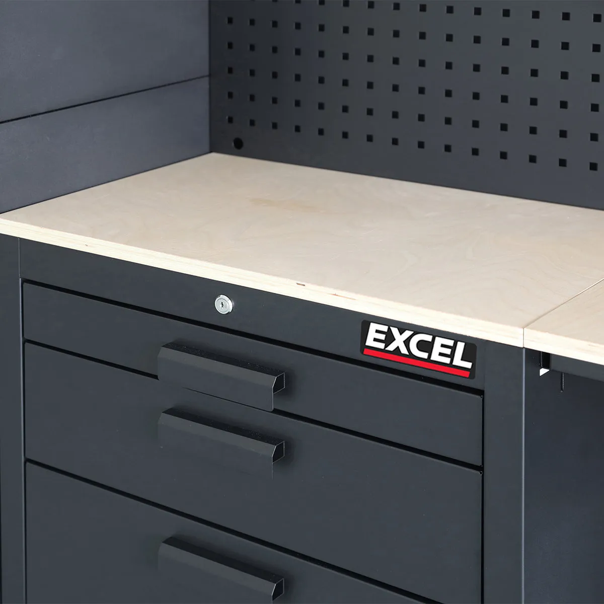 Excel 8-Drawer Garage Storage System Wall Shelving & Side Cabinet Heavy-Duty