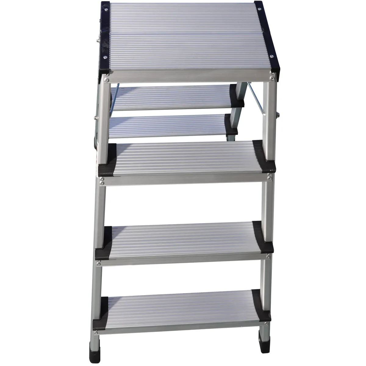 Excel Aluminium Stool Ladder 4 Tread with Work Bench Folding Hop Up 600mm