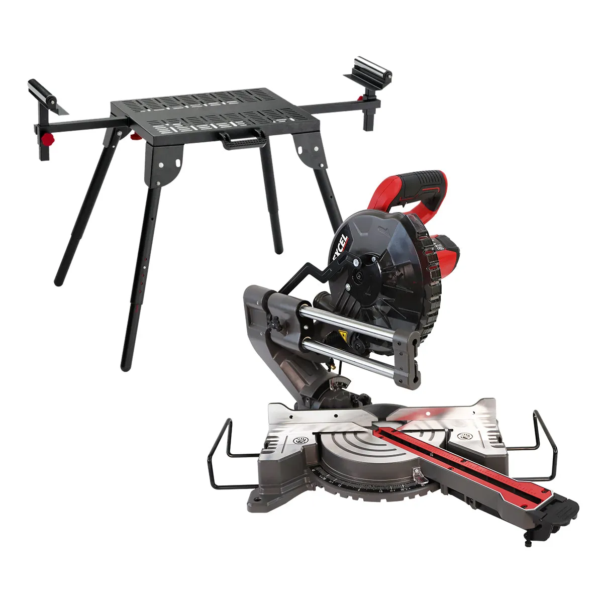 Excel Mitre Saw Large Base 216mm 240V/1500W & Laser with Universal Stand