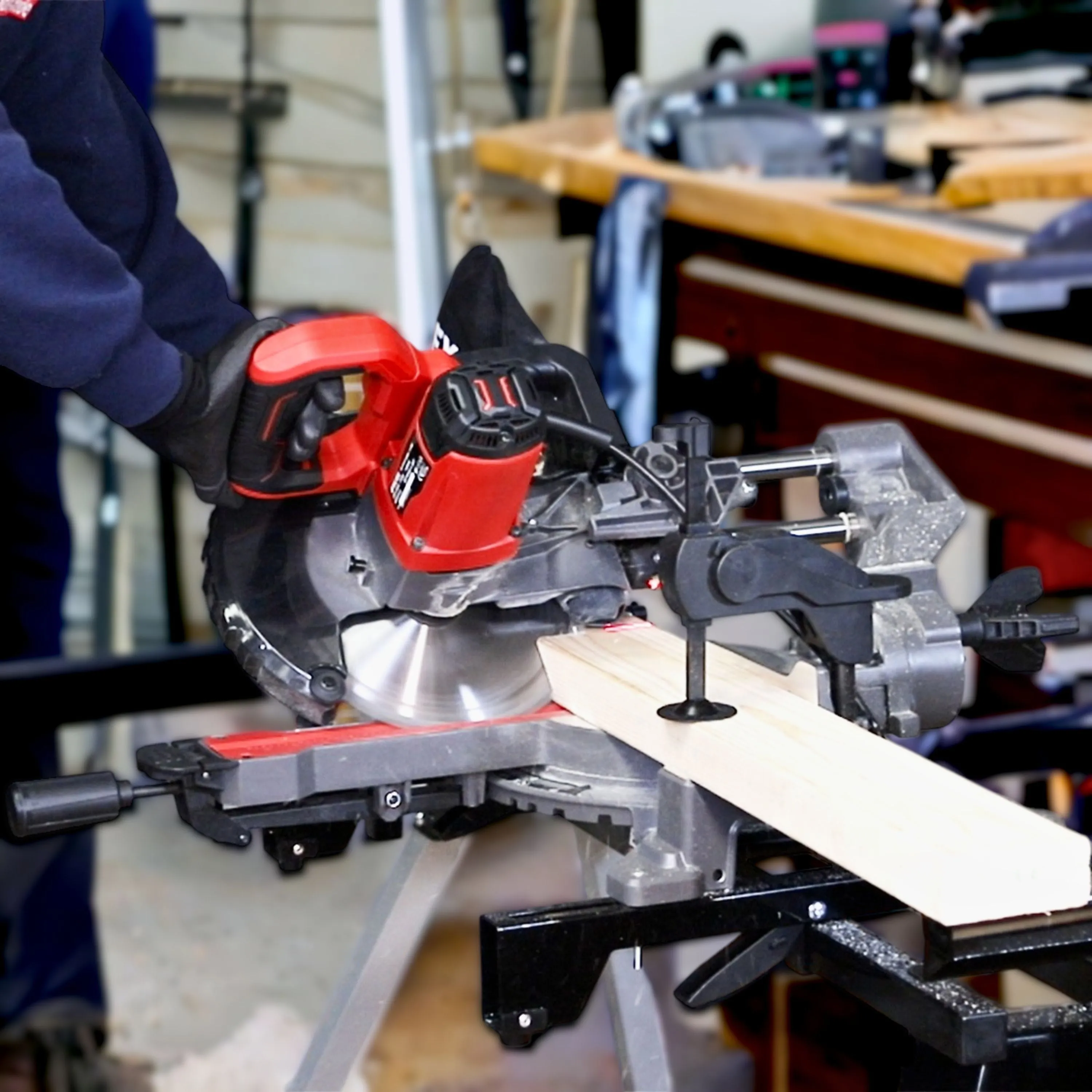 Excel Mitre Saw Large Base 216mm 240V/1500W & Laser with Universal Stand