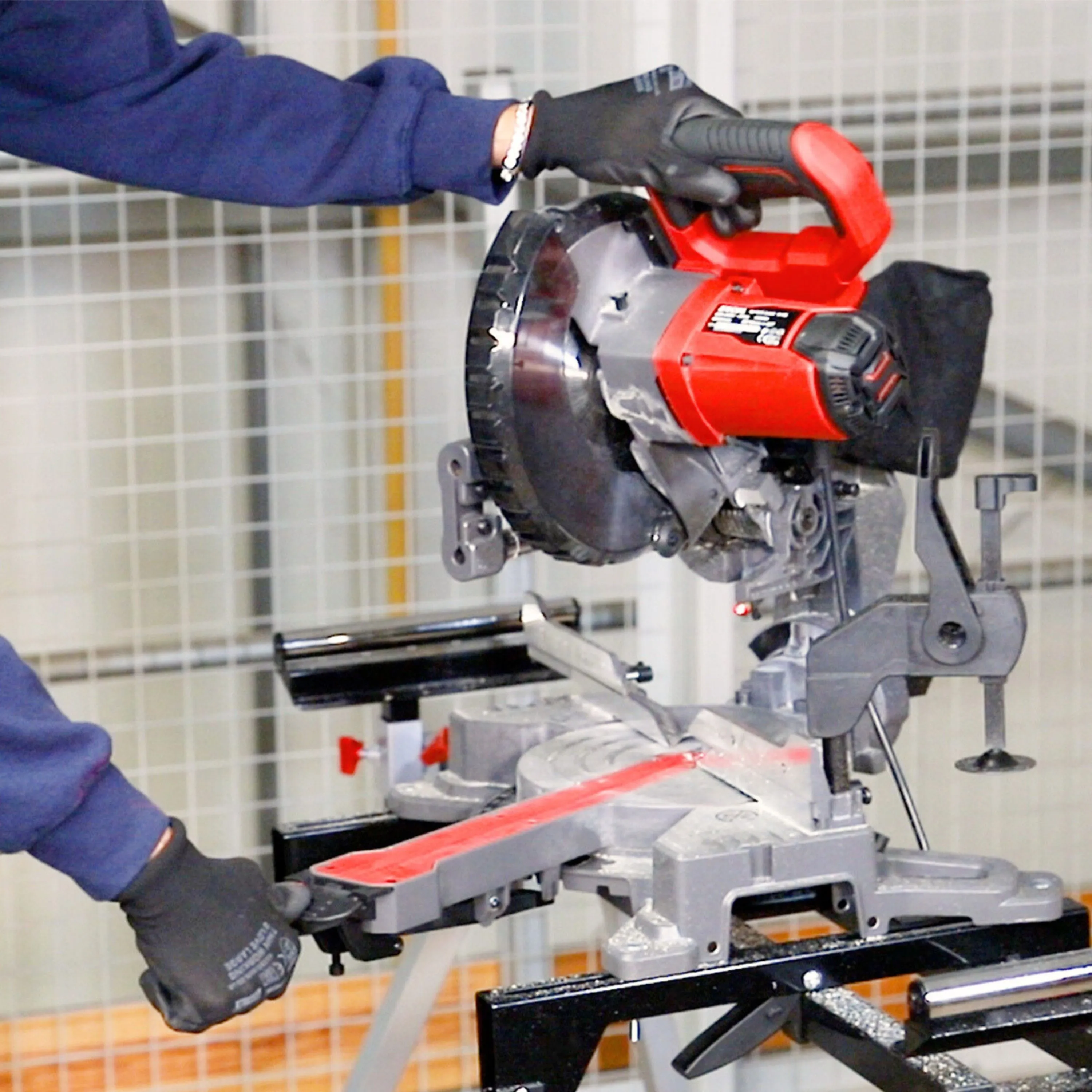 Excel Mitre Saw Large Base 216mm 240V/1500W & Laser with Universal Stand