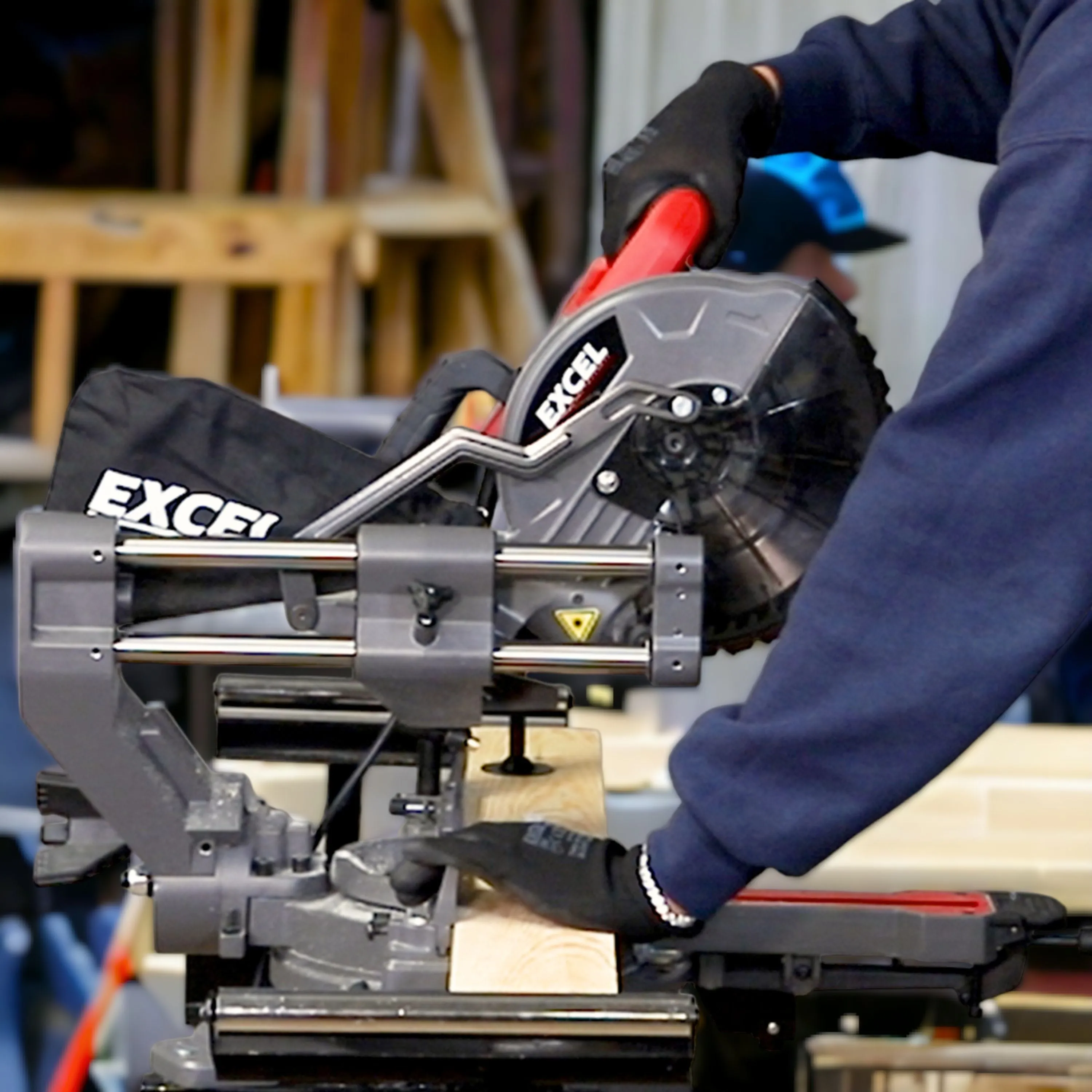 Excel Mitre Saw Large Base 216mm 240V/1500W & Laser with Universal Stand